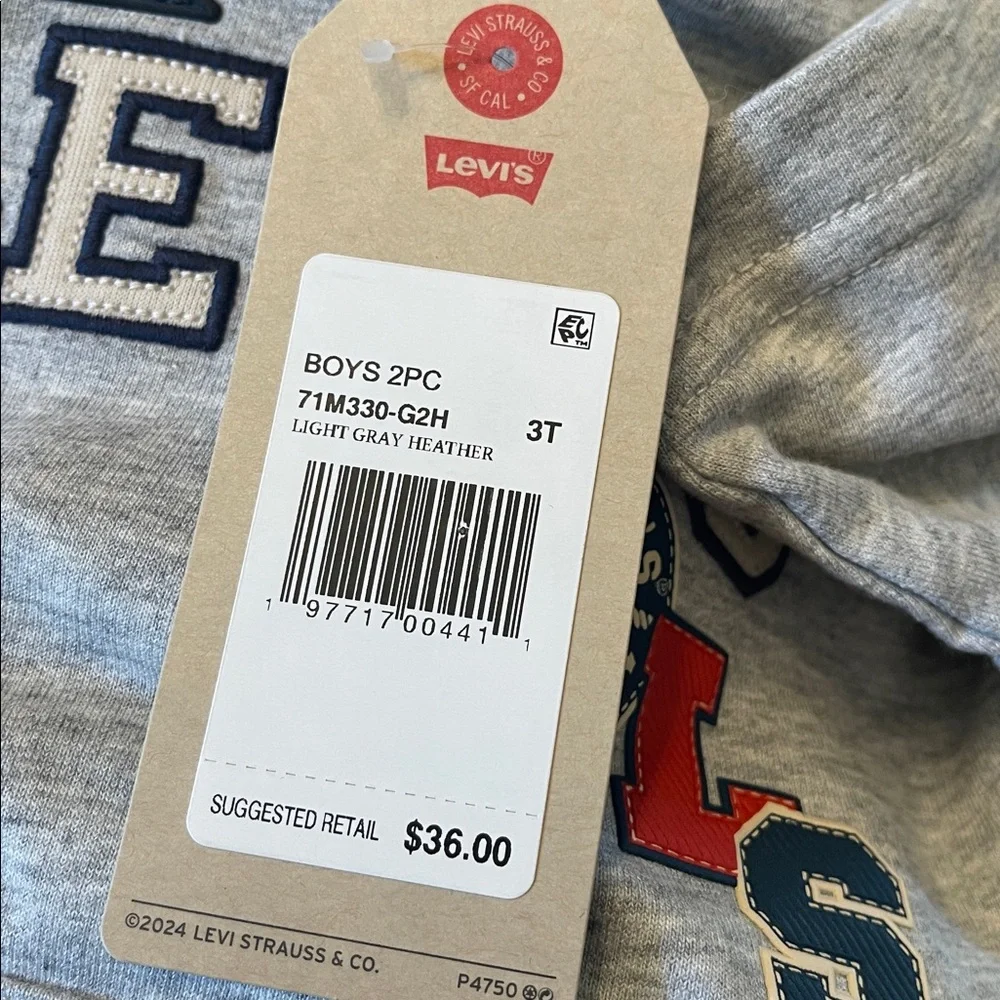 Levi's Heather Gray Logo Tee and Shorts Set nwt 3T